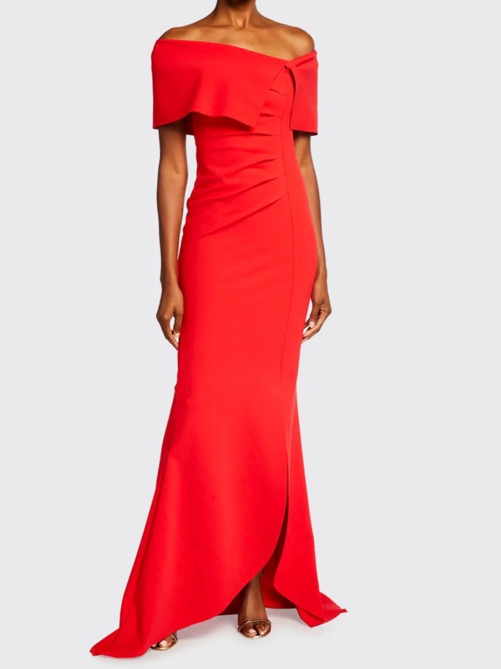 Chiara Boni One-Shoulder Red Evening Gown